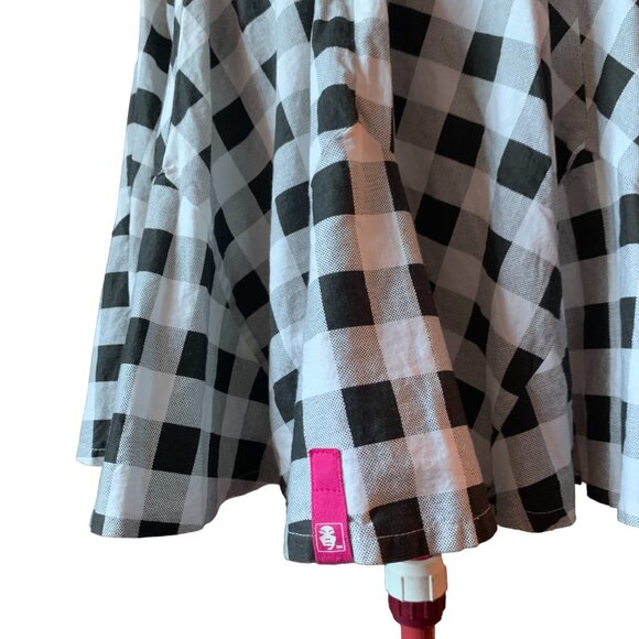 SUPREME BEING - Full Circle Skirt black and white plaid - Elastic Waist - small - Picture 7 of 11